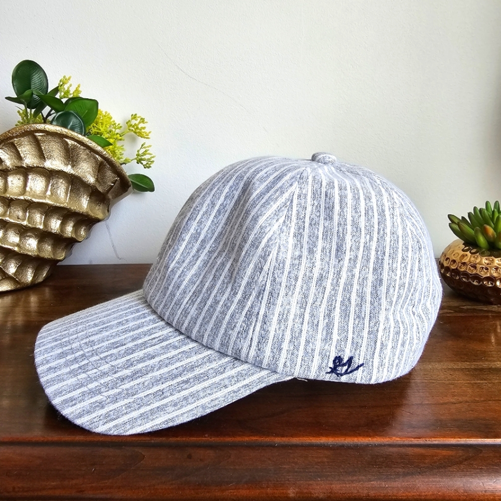 Do everything in love Women's Pinstripe 100% Cotton Striped Baseball Cap Blue